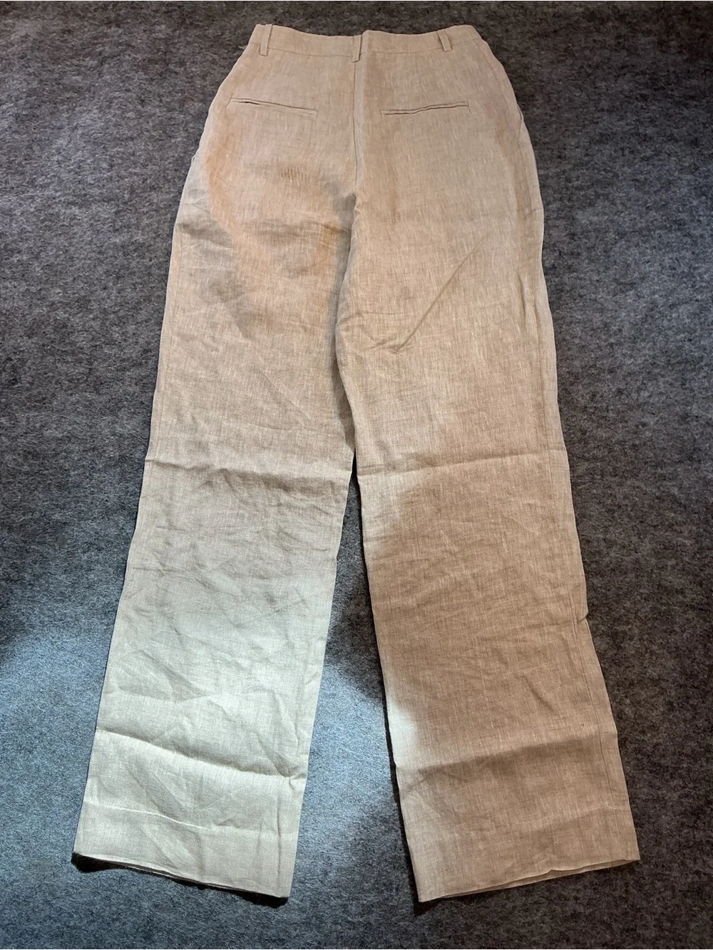 Reformation Elevated Basic Classic Linen-Twill Pleated Trousers Beige Size 2